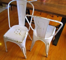 vintage White Antique Metal Dining Chairs