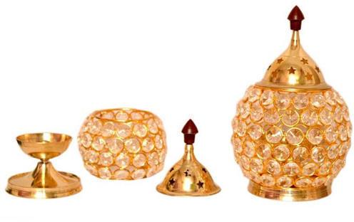 Golden ARIHANTT HANDICRAFT Polished Akhand Brass Diyas, for Home Decor, Pooja, Size : Multisize