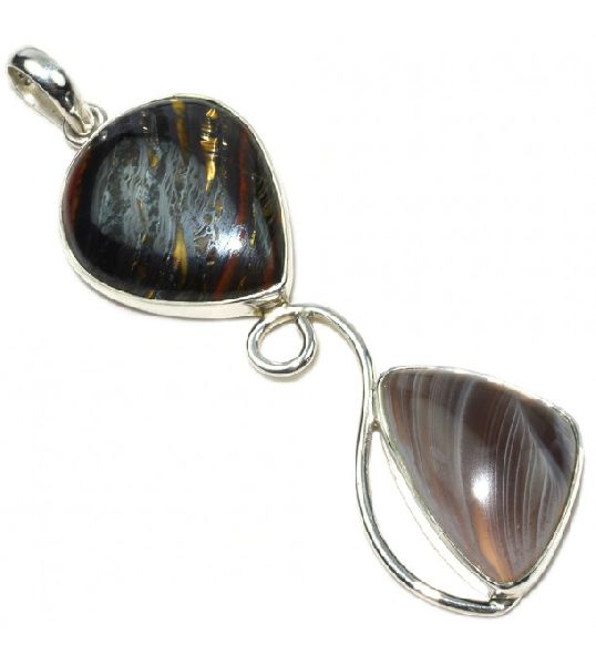 Admirable Pear silver gemstone pendnat, Size : 6.8 x 2.0 cm