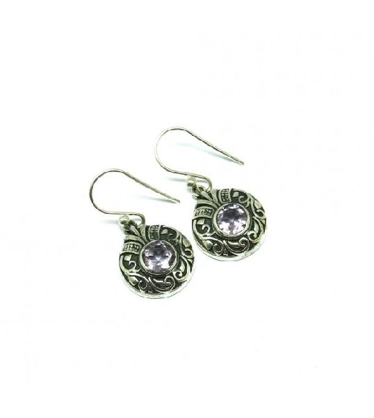 Amethyst Gemstone Silver Jewelry Earring
