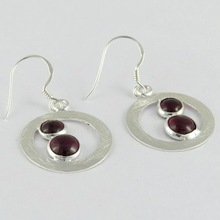 Awesome Design Red Garnet Sterling Silver Earring