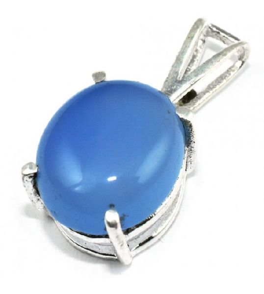 Classic Oval Shape Chalcedony 925 Sterling Silver Pendant