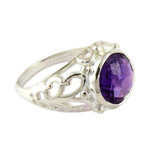 Geometry Design Purple Amethyst Ring, Gender : Men's, Unisex, Women's