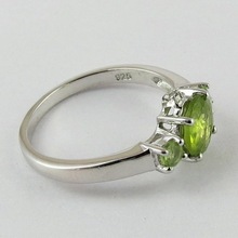 Green Peridot Sterling Silver Ring, Gender : Men's, Unisex, Women's