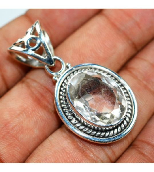 Inspire White Crystal 925 Sterling Silver Pendant