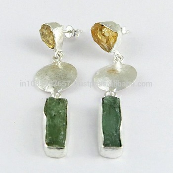 Modern Design Citrine_Prehnite Earring