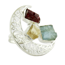 Silver Ring For Beautiful Fingers, Main Stone : Aquamarine, Citrine, Garnet
