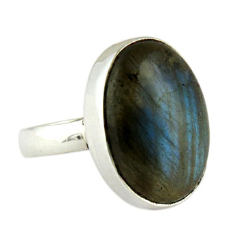 Unique Blue Fire Labradorite Bezel ring, Occasion : Anniversary, Engagement, Gift, Party