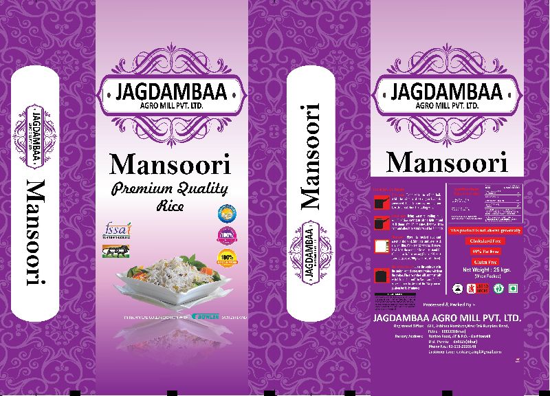 Hard Common Jagdambaa Mansoori Rice, Color : White