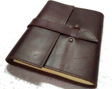 Buckle Closure Handmade Leather Journal, Color : Brown