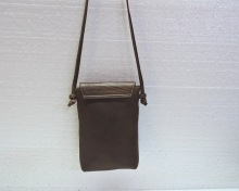 Goat Leather Sling Bag, Color : Brown
