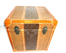 Leather and Canvas Trunk
