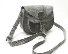 Natural Grain Leather Sling Bag, Color : Gray