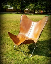 Portable Leather Butterfly Chair