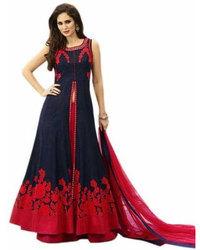 Plain Cotton Embroidered Semi Stitiched Gown, Occasion : Casual Wear, Party Wear, Wedding Wear