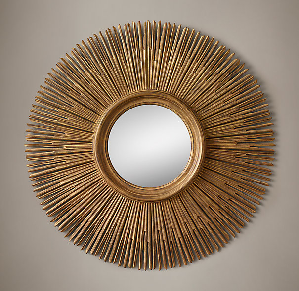 17TH C. ROUND SUNBURST MIRROR - GOLD