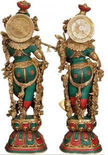 Brass Radha Krishna Statues