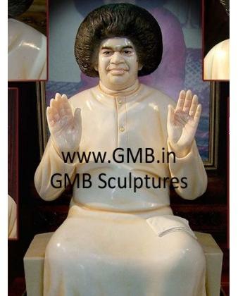White Marble Sathya Sai Baba Statue