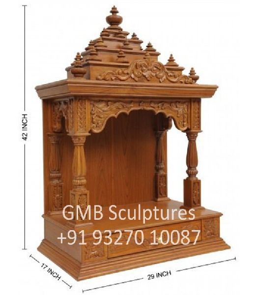 Small Teak Wood Temple for Home