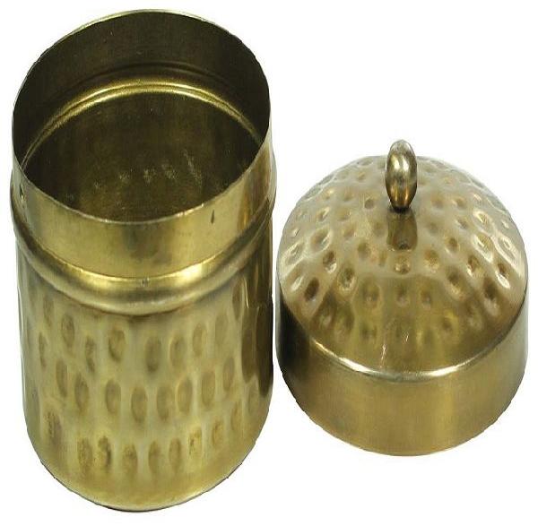 brass antique candle jar
