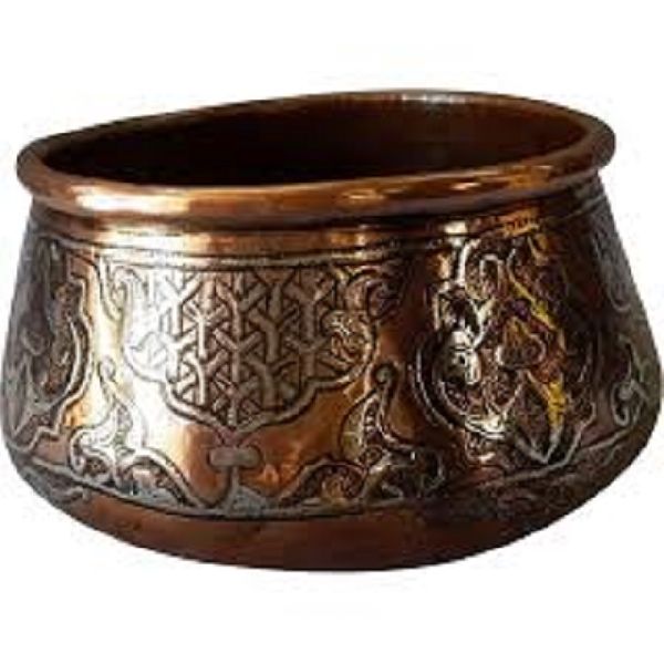copper hammered large bowl
