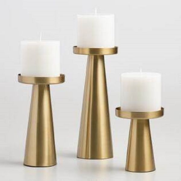 Metal gold aluminium candle stand