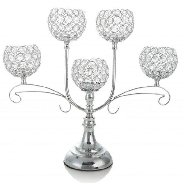 Metal Aluminum Silver plated candle holder