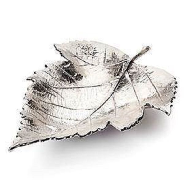 silver plated leaf bowl