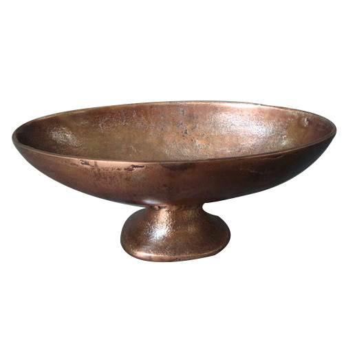 solid copper metal fruit bowl