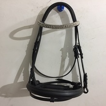 DD Leather Indian Bling Bridle, Color : Black/Brown/Tan