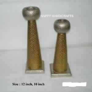 White Metallic Candle Stand