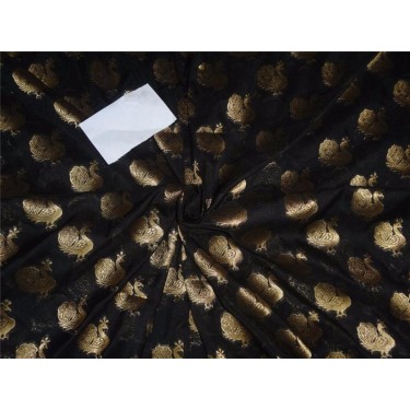 100% silk black organza w/gold jacquard 44 inch ORGANZ29[2]