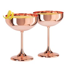 Copper Martini Glasses Set