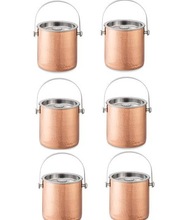 inside steel outside copper champagne ice bucket