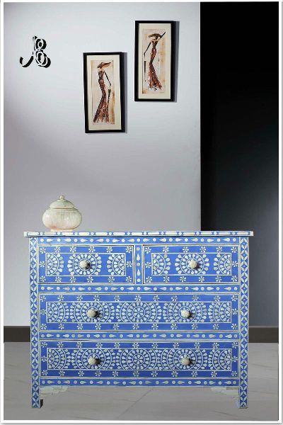 Bone Inlay Chest of Drawers-Butterflies Design