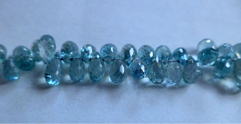 Natural blue zircon briolette