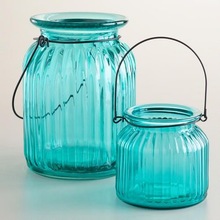 Glass Candle Lantern, Size : 8 INCH / 4 INCH