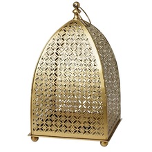 Brass Finish Candle Lantern Non Glass, for Home Decoration