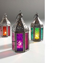 Colour Glass Moroccan Lantern