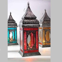 SPARK PRODUCTS Colour Glass Moroccan Hut Lantern