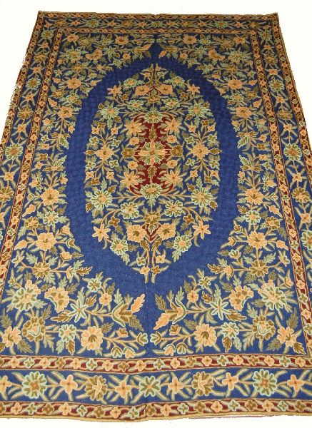 CHAINSTITCH TAPESTRY WOOLEN RUG, MULTICOLOR EMBROIDERY 6X9 FEET