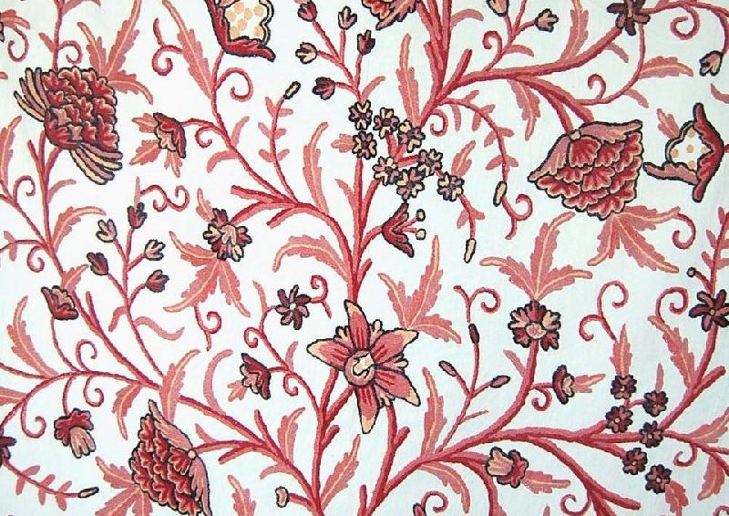 Cotton Crewel Embroidered Fabric 