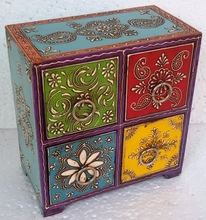 Hand painted Antique Vintage wooden drawer-C
