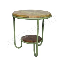 Metal Double Shelf Round Table, Feature : Easy-clean, Strong, Industrial, Attrective