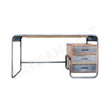 ARTISANS ART WOOD + IRON Metal Desk with Drawers, for Commercial Furniture