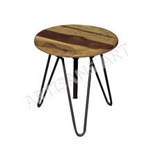 Metal Wood Round Table