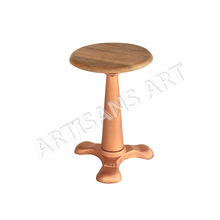 Metal Wood Stool with Copper Finish