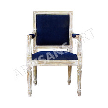 Single Seater Sofa, Color : White Washed with Blue Febric