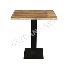 Wood Iron Base Cafe Table, Feature : Durable, Easy Clean, Strong, Vintage, Industrial