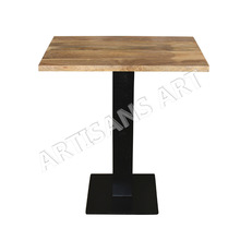 wood Iron Base Cafe Table